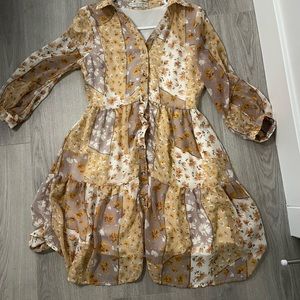 Roolee Button front tiered dress